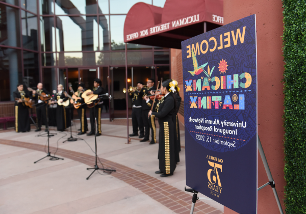 The Cal State LA Mariachi Ensemble performing at the inaugural reception of the Chicanx Latinx University Alumni Network